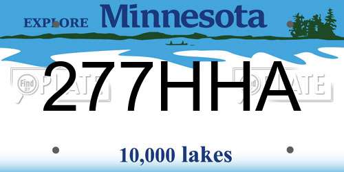 277HHA Minnesota License Plate