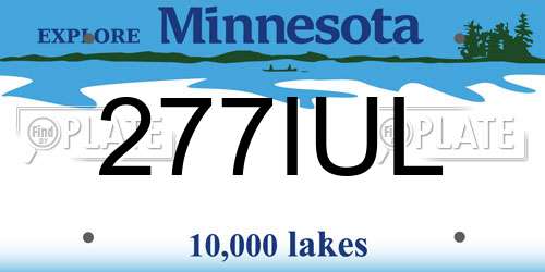 277IUL Minnesota License Plate