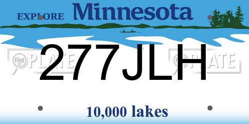277JLH Minnesota License Plate