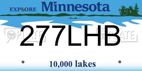 277LHB Minnesota License Plate