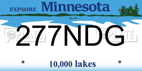 277NDG Minnesota License Plate