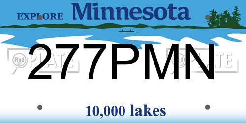 277PMN Minnesota License Plate