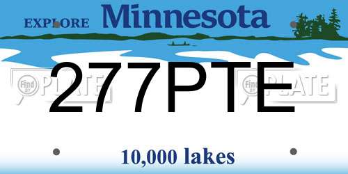277PTE Minnesota License Plate