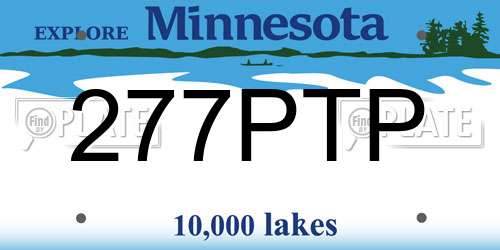 277PTP Minnesota License Plate