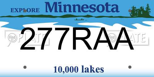 277RAA Minnesota License Plate