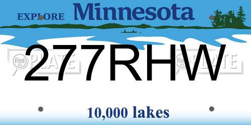 277RHW Minnesota License Plate