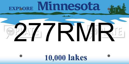277RMR Minnesota License Plate