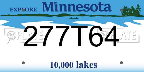 277T64 Minnesota License Plate