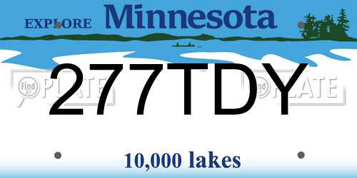277TDY Minnesota License Plate