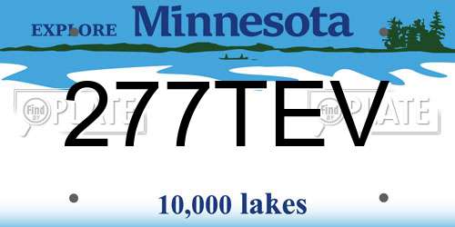 277TEV Minnesota License Plate