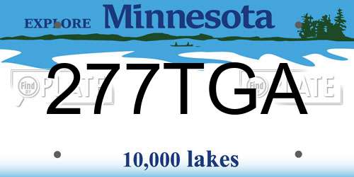 277TGA Minnesota License Plate