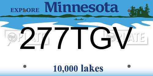 277TGV Minnesota License Plate
