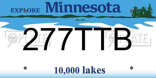 277TTB Minnesota License Plate