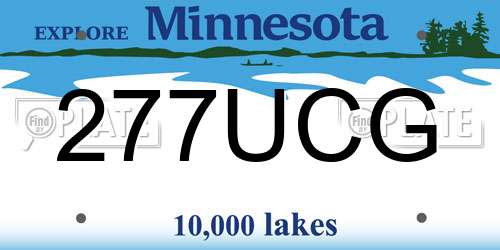 277UCG Minnesota License Plate