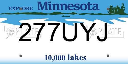 277UYJ Minnesota License Plate