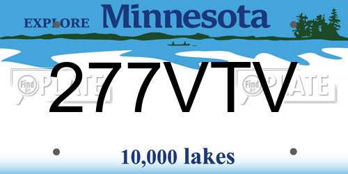 277VTV Minnesota License Plate