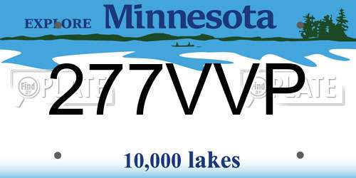 277VVP Minnesota License Plate