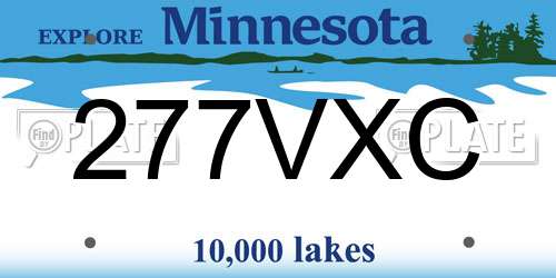 277VXC Minnesota License Plate