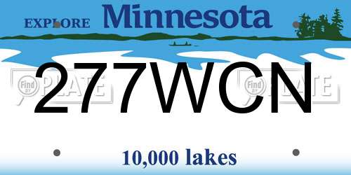 277WCN Minnesota License Plate