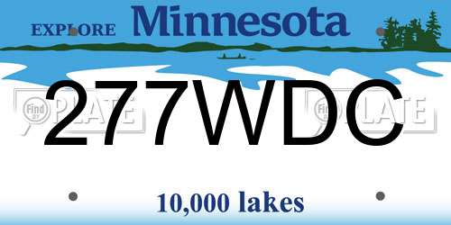 277WDC Minnesota License Plate