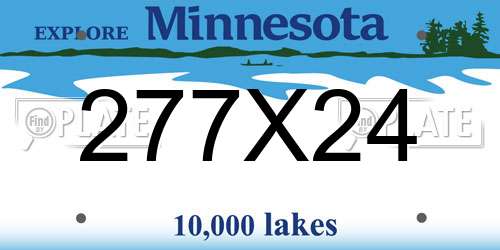 277X24 Minnesota License Plate