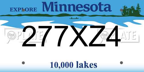 277XZ4 Minnesota License Plate