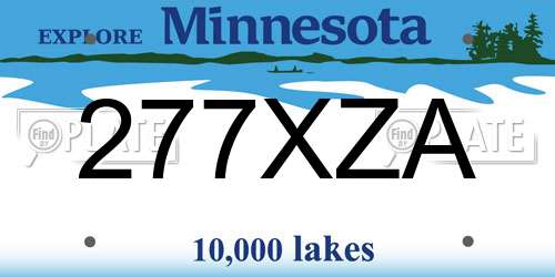 277XZA Minnesota License Plate