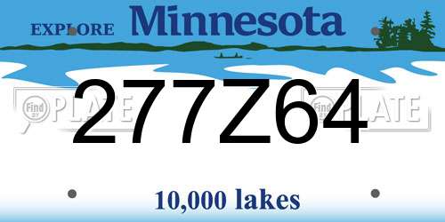 277Z64 Minnesota License Plate