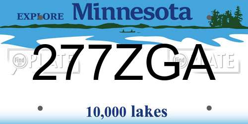 277ZGA Minnesota License Plate