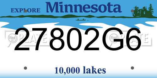 27802G6 Minnesota License Plate