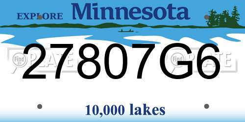27807G6 Minnesota License Plate