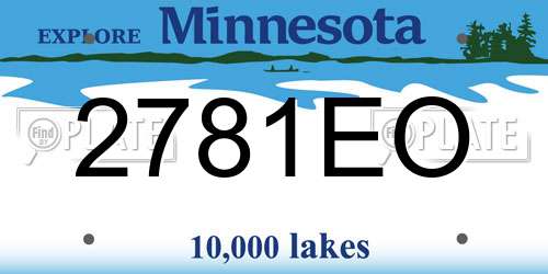 2781EO Minnesota License Plate