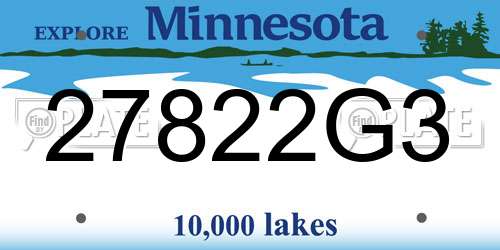 27822G3 Minnesota License Plate