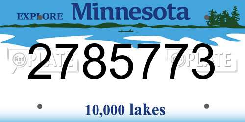 2785773 Minnesota License Plate