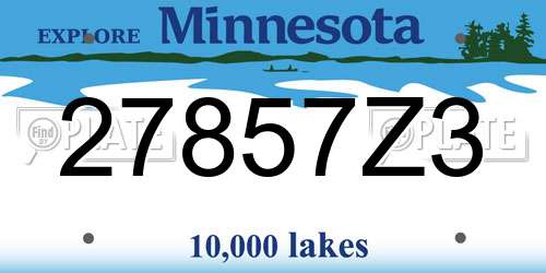 27857Z3 Minnesota License Plate