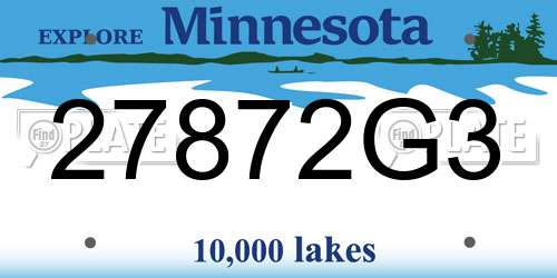 27872G3 Minnesota License Plate