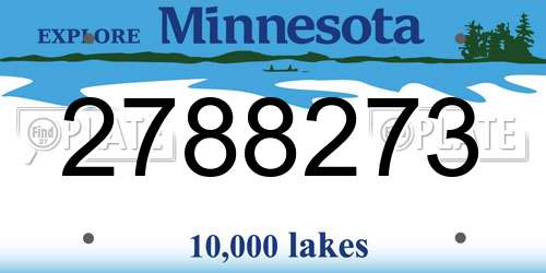 2788273 Minnesota License Plate