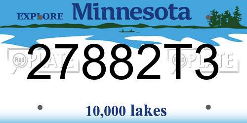 27882T3 Minnesota License Plate