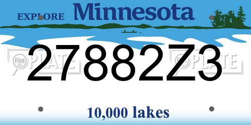 27882Z3 Minnesota License Plate