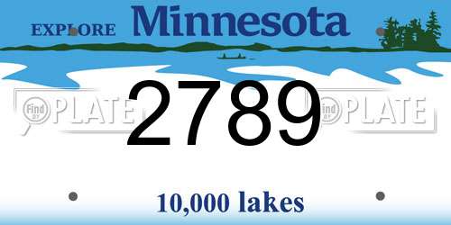 2789 Minnesota License Plate