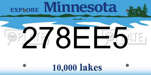 278EE5 Minnesota License Plate