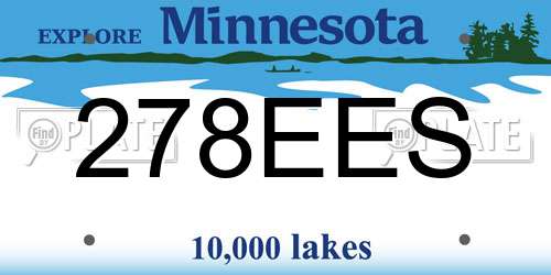 278EES Minnesota License Plate