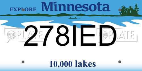 278IED Minnesota License Plate