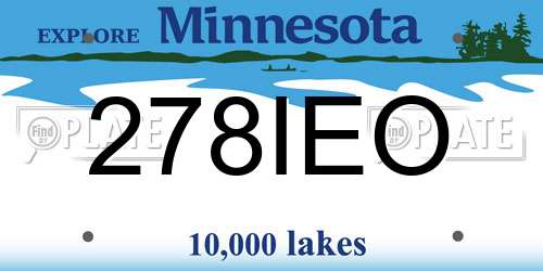 278IEO Minnesota License Plate
