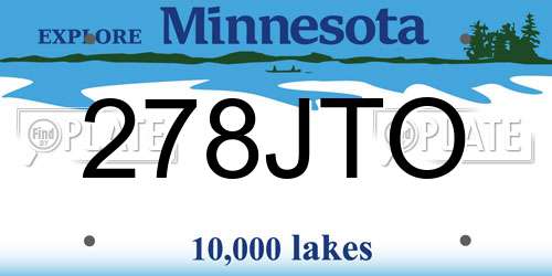 278JTO Minnesota License Plate