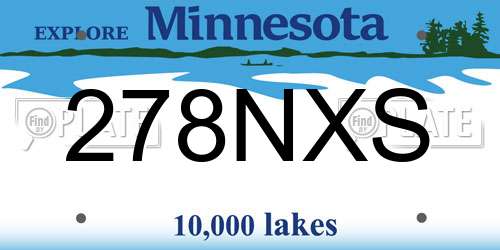 278NXS Minnesota License Plate