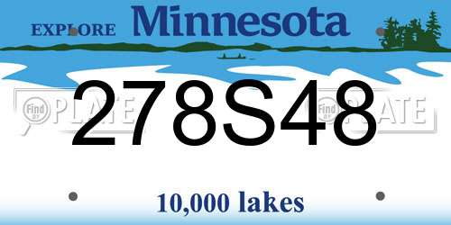 278S48 Minnesota License Plate