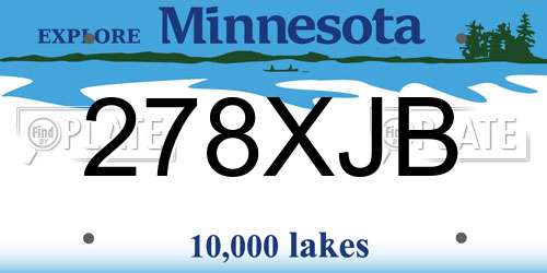 278XJB Minnesota License Plate