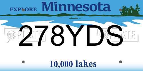 278YDS Minnesota License Plate