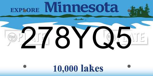 278YQ5 Minnesota License Plate